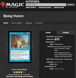 2000 MTG Magic the Gathering Nemesis #38 Rising Waters Rare Vintage WOTC Card - Image 3