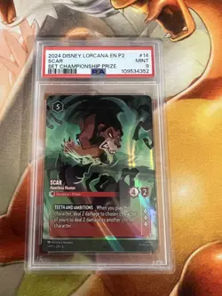 Scar Heartless Hunter 14/P2 PSA Graded 9 Lorcana Trading Card Game - Image 1