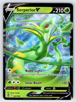 Serperior V 007/195 2022 Silver Tempest Pokemon Card TCG Ultra Rare Holo - Nm - Image 1