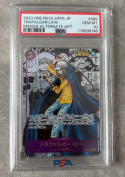 PSA 10 Trafalgar Law OP05-069 Comic Parallel Manga Art One Piece Card Japanese - Image 1