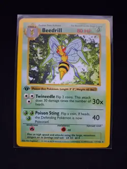1999 pokemon base set 1st edition beedrill - Image 1
