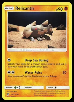 Relicanth 111/236 Uncommon Unified Minds Yuka Morii Pokemon Card - Image 1
