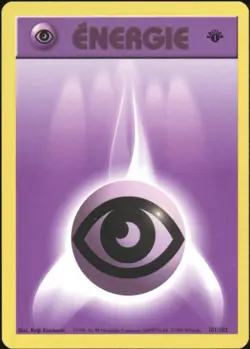 1999 Pokemon FRENCH 1st Edition Base Set Energie Psy-Psychic Energy 101/102 NM 3 - Image 1