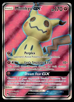 2018 Pokemon Sun & Moon - Lost Thunder Mimikyu GX #206/214 Heavy Play - Image 1
