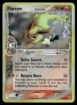 2005 Pokemon Delta Species Flareon #5/113 Heavy Play - Image 1