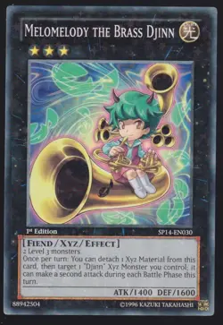 SP14-EN030 Melomelody the Brass Djinn Rare 1st Edition Yugioh TCG Card - Image 1