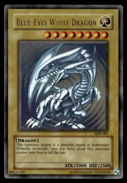 Yu-Gi-Oh! Blue Eyes White Dragon #SDK-001 Heavy Play - Image 1