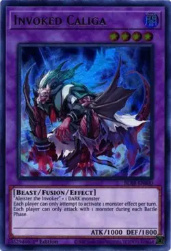 Yugioh! LP Invoked Caliga - BLAR-EN080 - Ultra Rare - 1st Edition Lightly Played - Image 1