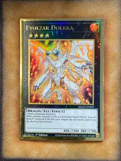 Yugioh Evolzar Dolkka MGED-EN029 Gold Rare 1st Ed NM - Image 1