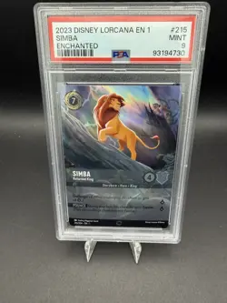 2023 DISNEY LORCANA EN 1-THE FIRST CHAPTER ENCHANTED #215 SIMBA PSA 9 - Image 1