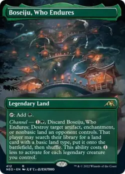 Boseiju, Who Endures (Borderless) -Foil Light Play MTG Kamigawa: Neon Dynasty - Image 1
