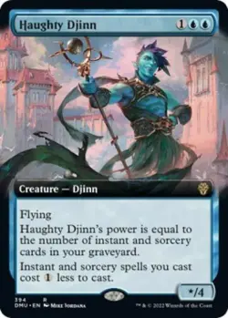 Haughty Djinn (Extended Art) -Foil Light Play MTG Dominaria United - Image 1