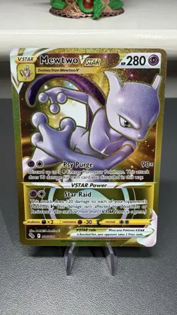 Pokemon TCG Mewtwo VSTAR Secret Rare Card 086/078 Pokemon Go - Image 1