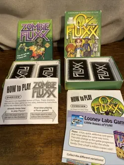 OZ FLUXX ZOMBIE FLUXX & 2012 Card Board Games Looney Labs - Image 1