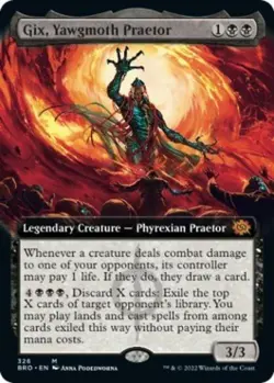 Gix, Yawgmoth Praetor (Extended Art) -Foil Light Play MTG The Brothers' War - Image 1