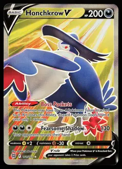 Honchkrow V 161/172 Ultra Rare Brilliant Stars Pokemon Card - Image 1