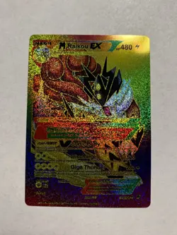 Mega Raikou EX Rainbow Foil Fan Art Display Card NM - Image 1