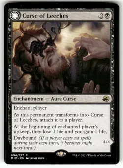 Curse of Leeches 94 Rare Innistrad: Midnight Hunt Magic: The Gathering Near Mint - Image 1