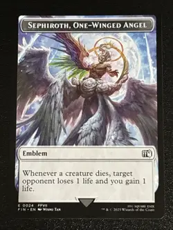 MTG Final Fantasy Emblem - Sephiroth, One-Winged Angel/Robot Warrior Token 24/12 - Image 1