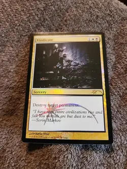 Magic MTG - FOIL Vindicate - 2013 Judge Foil Promo NM- - Image 1