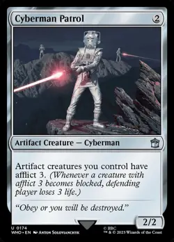 Cyberman Patrol 0174 Non Foil Uncommon Doctor Who Commander MTG Near Mint - Image 1