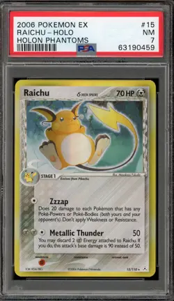 Pokemon Raichu EX Holon Phantoms Holo Rare #15 PSA 7 - Image 1