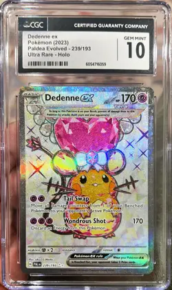 2023 Pokemon Paldea Evolved Dedenne Ex Ultra Rare 239/193 CGC 10 Gem Mint - Image 1
