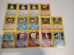 Vintage Pokemon Used Holo Card Lot Mewtwo Jolteon Kangaskhan Gyarados + More - Image 1