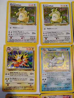 Vintage Pokemon Used Holo Card Lot Mewtwo Jolteon Kangaskhan Gyarados + More - Image 2