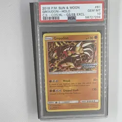 Pokemon 2018 Celestial Storm Groudon 81/168 Cosmos Holo PSA 10 EN - Image 1