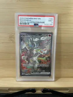 2025 POKEMON WHT EN-WHITE FLARE SPECIAL ILLUSTRATION RARE #166 RESHIRAM EX PSA 9 - Image 1