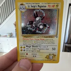 Lt. Surge's Magneton 8/132 Unlimited Gym Heroes Holo Vintage Pokemon TCG Card LP - Image 1