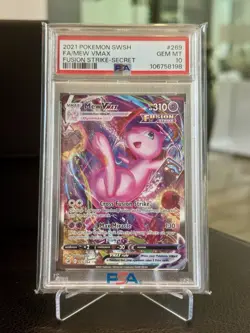 2021 Pokemon Sword & Shield Mew VMAX #269 FULL ART Fusion Strike Secret PSA 10 - Image 1