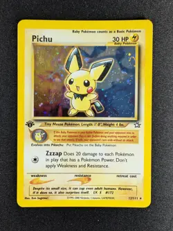 [LP] ✨🌀 SWIRL Pokemon Pichu Neo Genesis 1st Edition Holo Rare 12/111 - Image 1