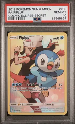 Piplup 239/236 PSA 10 - Pokemon Sun & Moon Cosmic Eclipse - Image 2