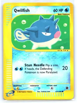 Pokemon TCG Qwilfish 127/165 LP Expedition Reverse Holo eReader - Image 1