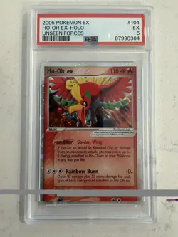 Pokemon Ho-Oh ex EX Unseen Forces Holo Ultra Rare #104 PSA 5 - Image 1