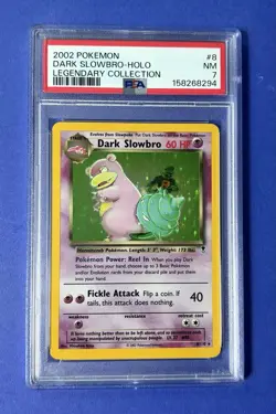 2002 Pokemon Dark Slowbro Holo Legendary Collection #8 PSA 7 NM - Image 1