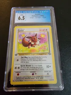 1999 Pokemon Jungle 1st Edition Eevee 51/64 EX NM CGC 6.5 Freshly Graded Rare - Image 1
