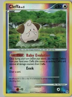 Pokemon TCG Cleffa Diamond and pearl reverse holo 78/130 LP - Image 1