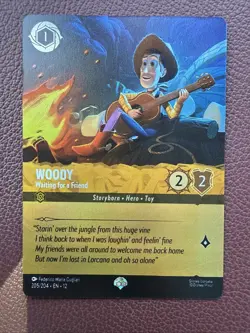 Disney Lorcana TCG Woody - Waiting for a Friend 205/204 Foil Epic Wilds Unknown - Image 1