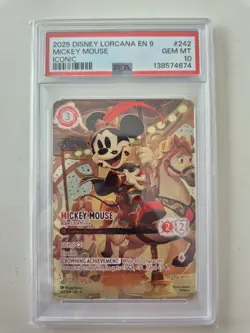 2025 DISNEY LORCANA EN 9-FABLED ICONIC MICKEY MOUSE - BRAVE LITTLE PRINCE PSA 10 - Image 1