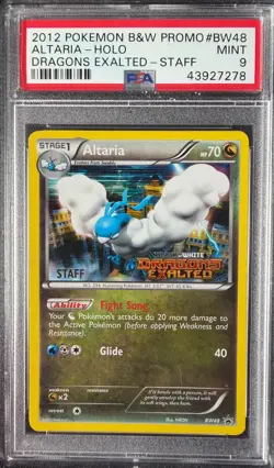 Altaria - BW48 B&W Dragons Exalted STAFF Promo - Holo PSA 9 MINT Black and White - Image 1
