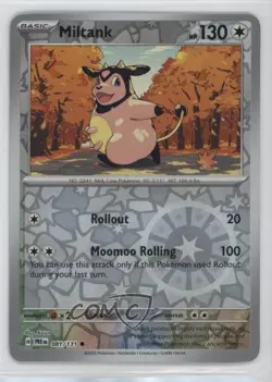 Miltank Reverse Foil Pokemon Prismatic Evolutions PRE #081 - Image 1