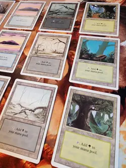 MTG Magic Revised Lot Basic Land Set of 15 Cards NM to MP One of Each Artwork! - Image 2