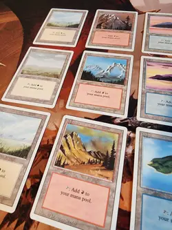MTG Magic Revised Lot Basic Land Set of 15 Cards NM to MP One of Each Artwork! - Image 3