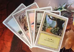 MTG Magic Revised Lot Basic Land Set of 15 Cards NM to MP One of Each Artwork! - Image 5
