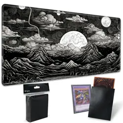 for MTG Playmat TCG 24 x 14 inches - No Zones, Black and White Landscape - Image 1