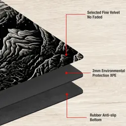 for MTG Playmat TCG 24 x 14 inches - No Zones, Black and White Landscape - Image 4