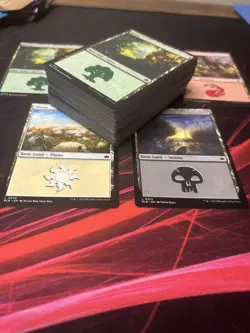 Magic The Gathering 100 Basic Land Bulk Lot Mixed Sets (20 per color) MTG - Image 2